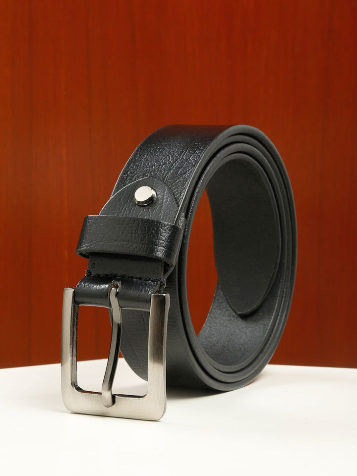 Teakwood Leathers Men Textured Push Pin Closure Leather Belt
