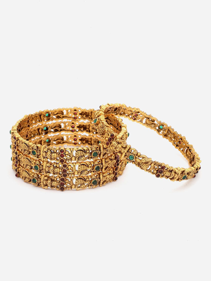 Panash Set Of 2 24CT Gold Plated Handcrafted Antique Bangles