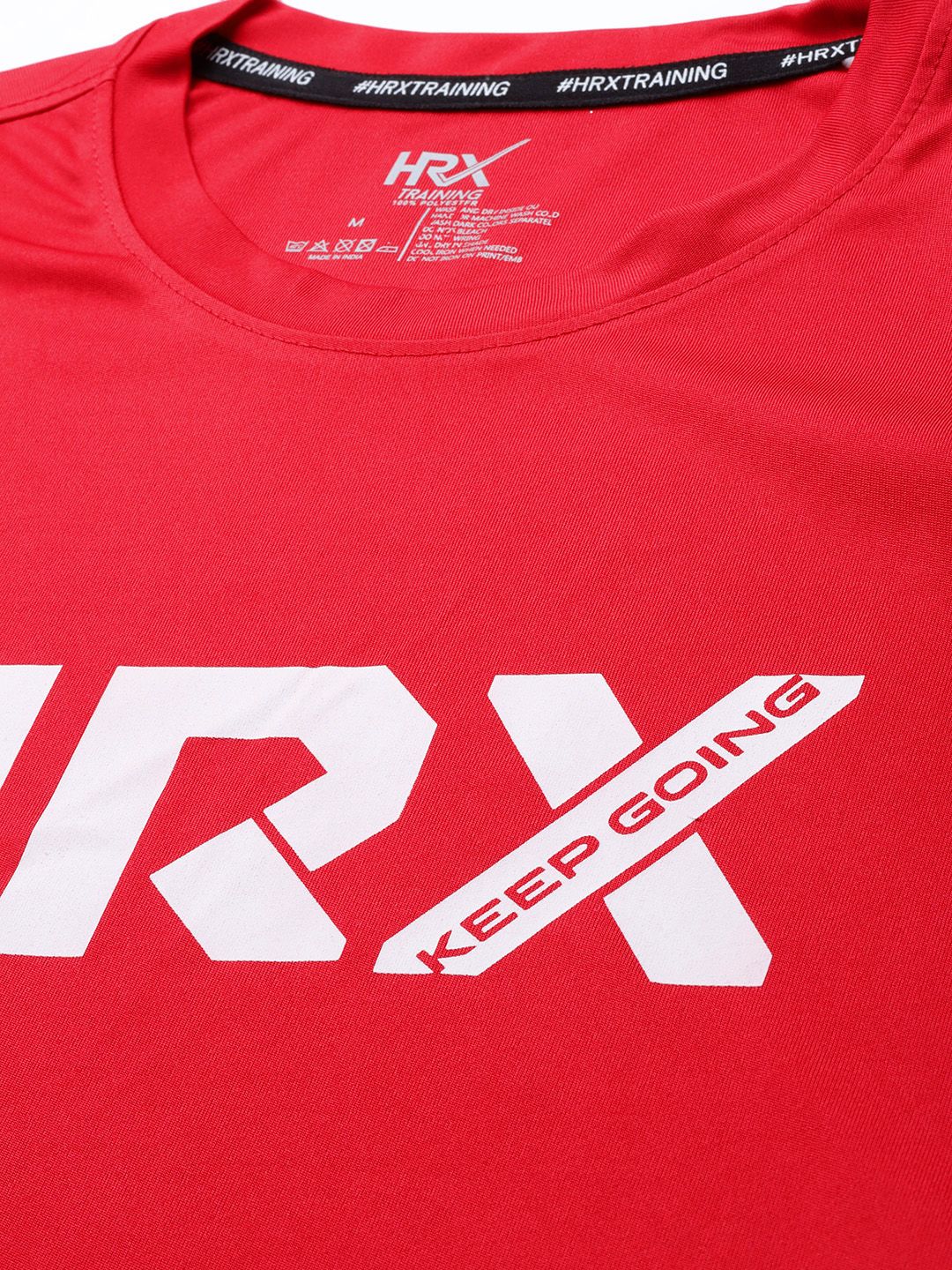 HRX By Hrithik Roshan Training Men Formula Red Rapid-Dry Brand Carrier Tshirts