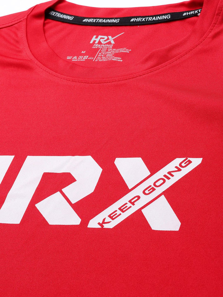 HRX By Hrithik Roshan Training Men Formula Red Rapid-Dry Brand Carrier Tshirts