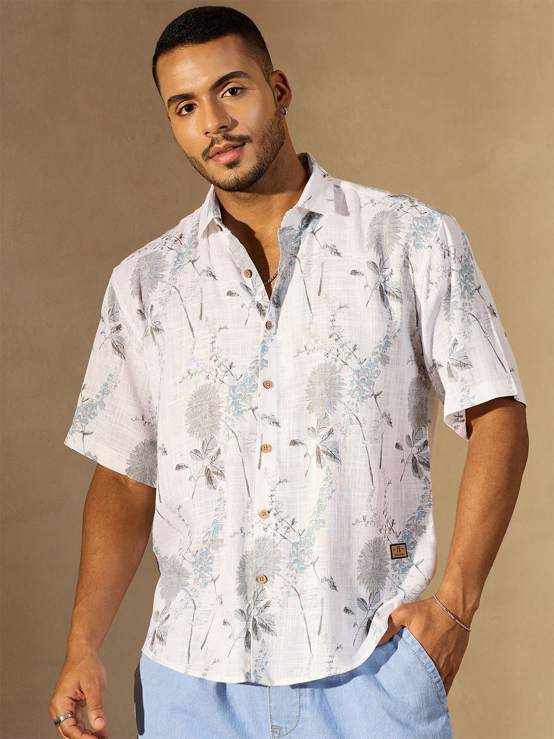 DENNISON Rotary Printed Drop Shoulder Oversized Casual Shirt