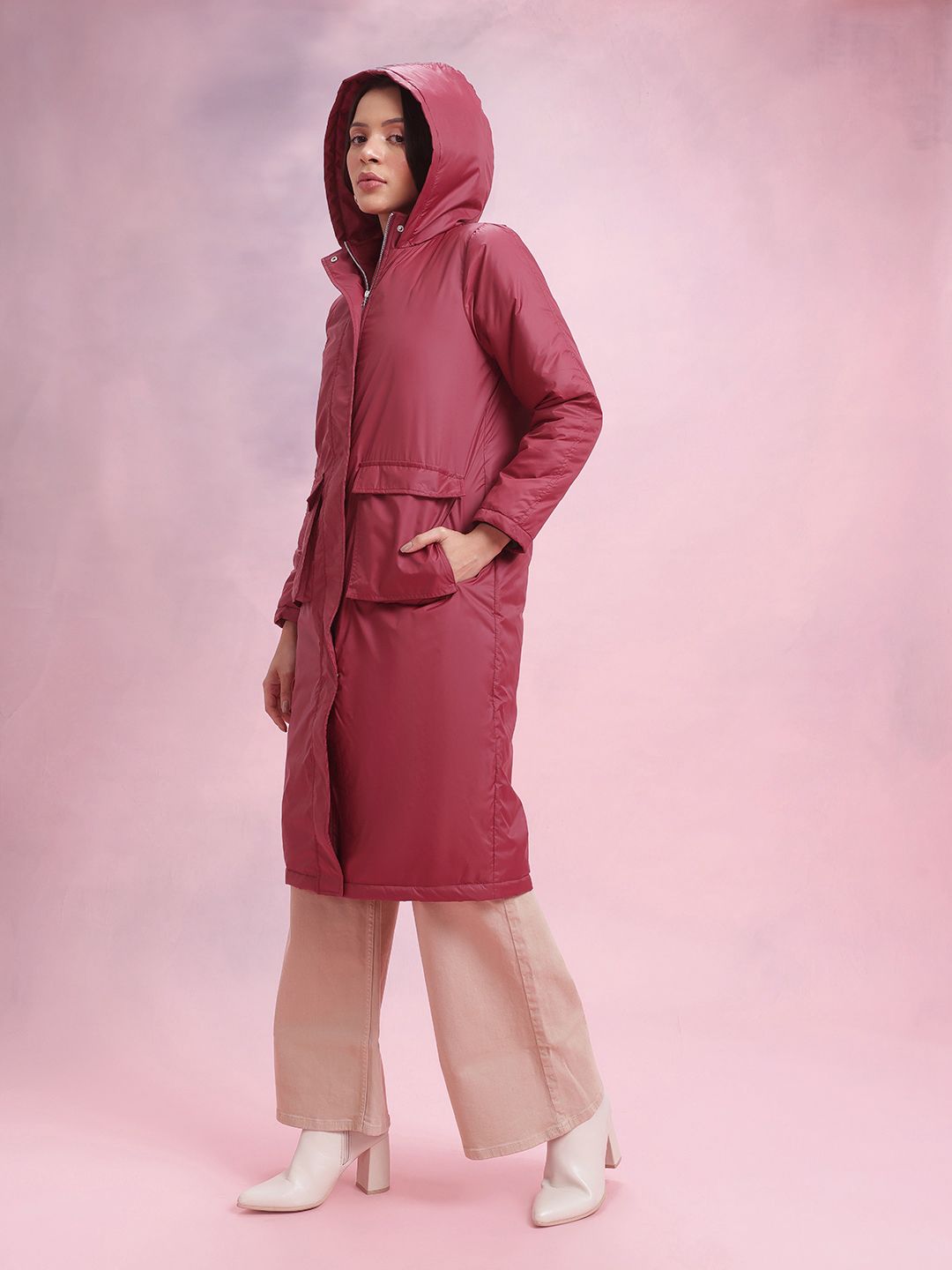 DressBerry Hooded Longline Tailored Jacket