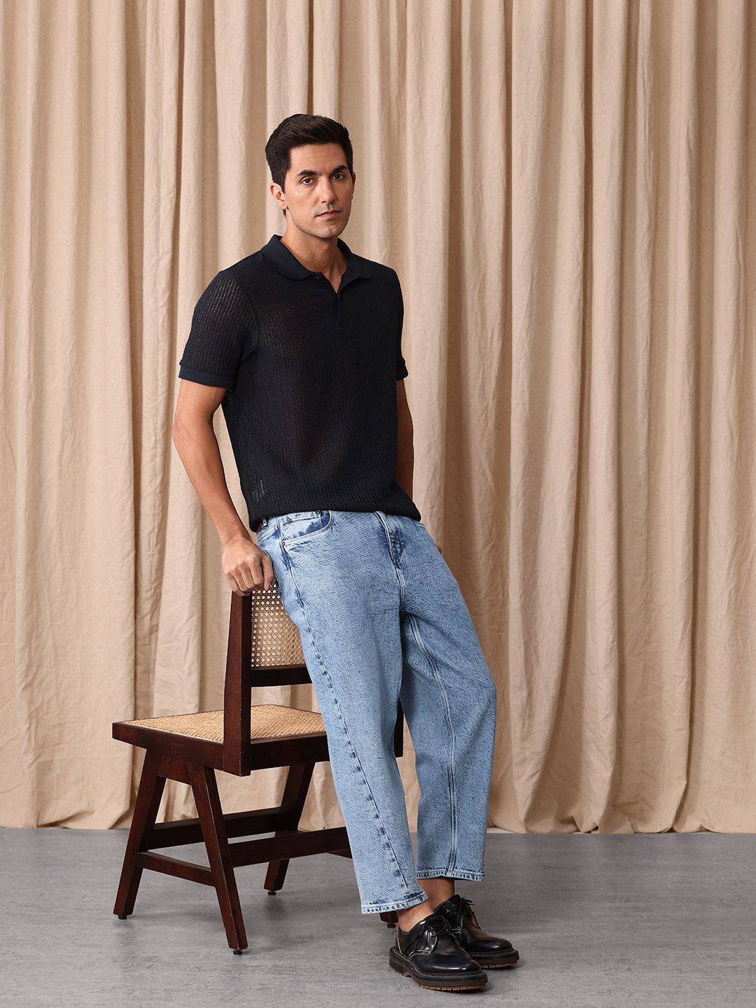 Mr Bowerbird Men Tapered Cropped Light Fade Stretchable Jeans