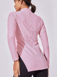 The Label Life Pink Striped High Neck Top