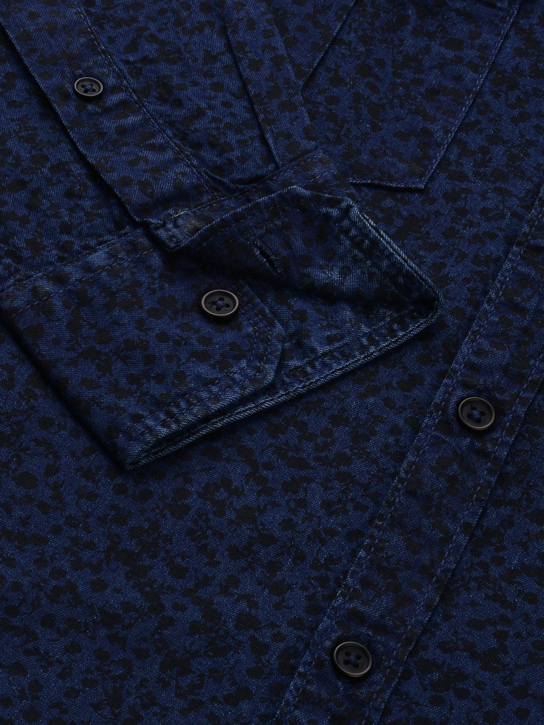 SPYKAR Men Pure Cotton Slim Fit Micro Ditsy Floral Printed Casual Shirt