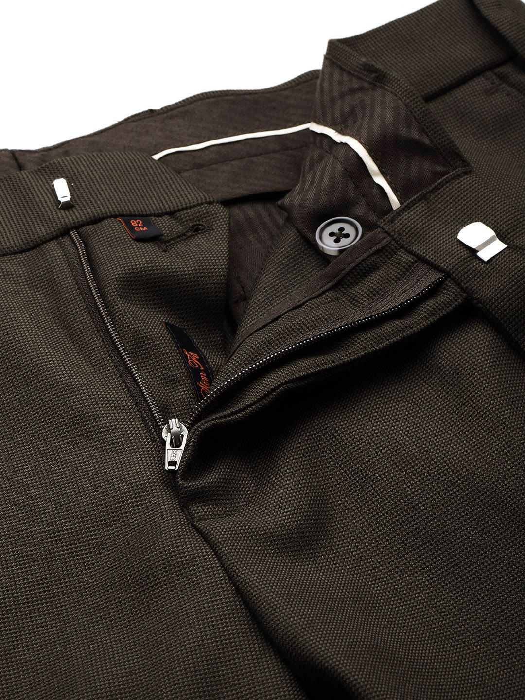 Raymond Men Textured Slim Fit Formal Trousers
