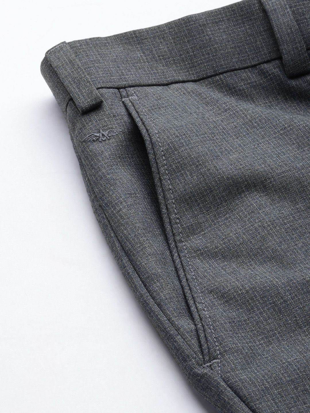 Park Avenue Men Blue Smart Fit Solid Formal Trousers