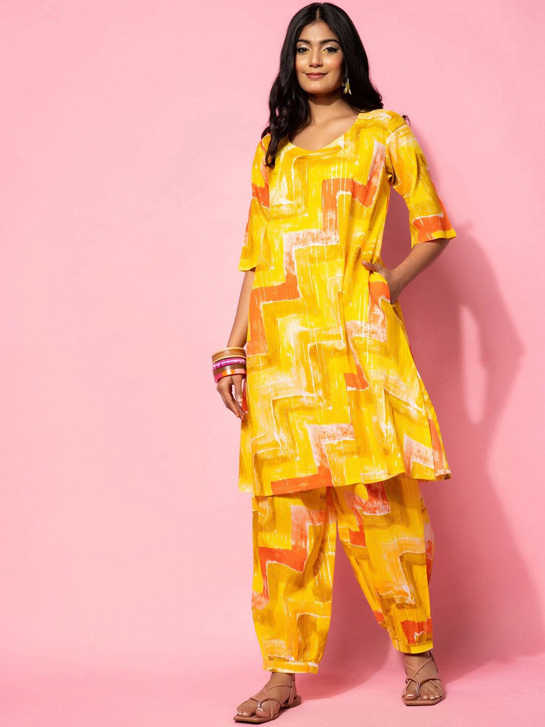Libas Printed Pure Cotton Kurta with Salwar