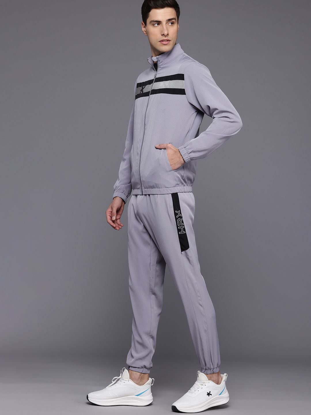 HRX by Hrithik Roshan Striped Rapid-Dry Running Tracksuit