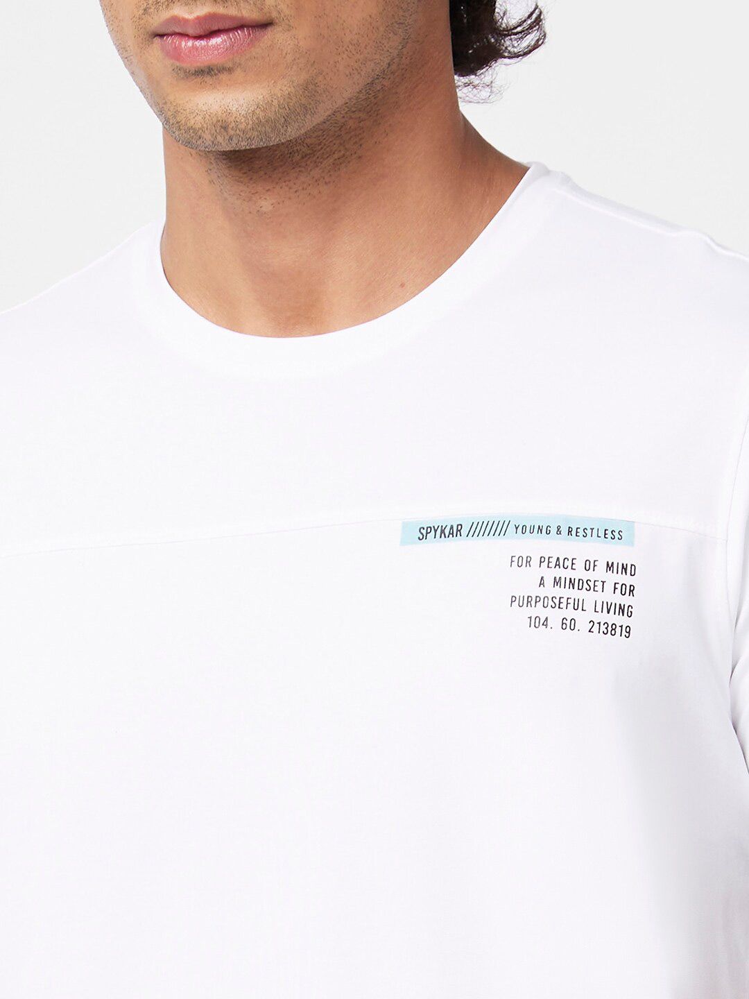 SPYKAR Typography Printed Round Neck Cotton Slim Fit T-shirt