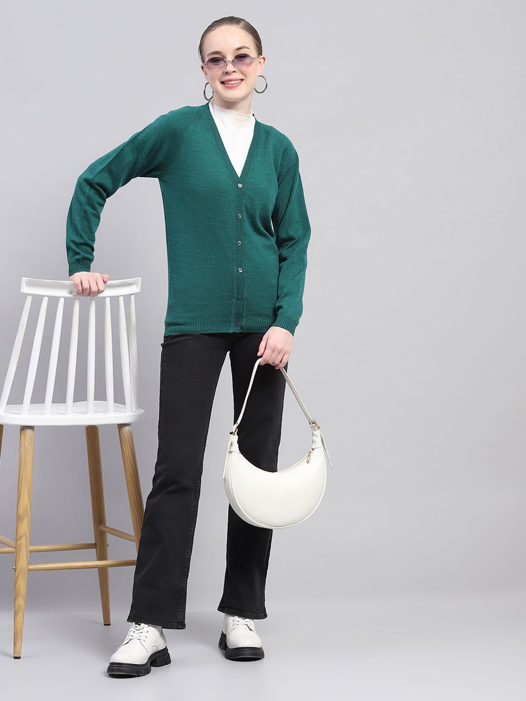Monte Carlo V-Neck Woollen Cardigan Sweater