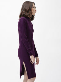RAREISM Striped Mock Neck Long Sleeves Jumper Dress