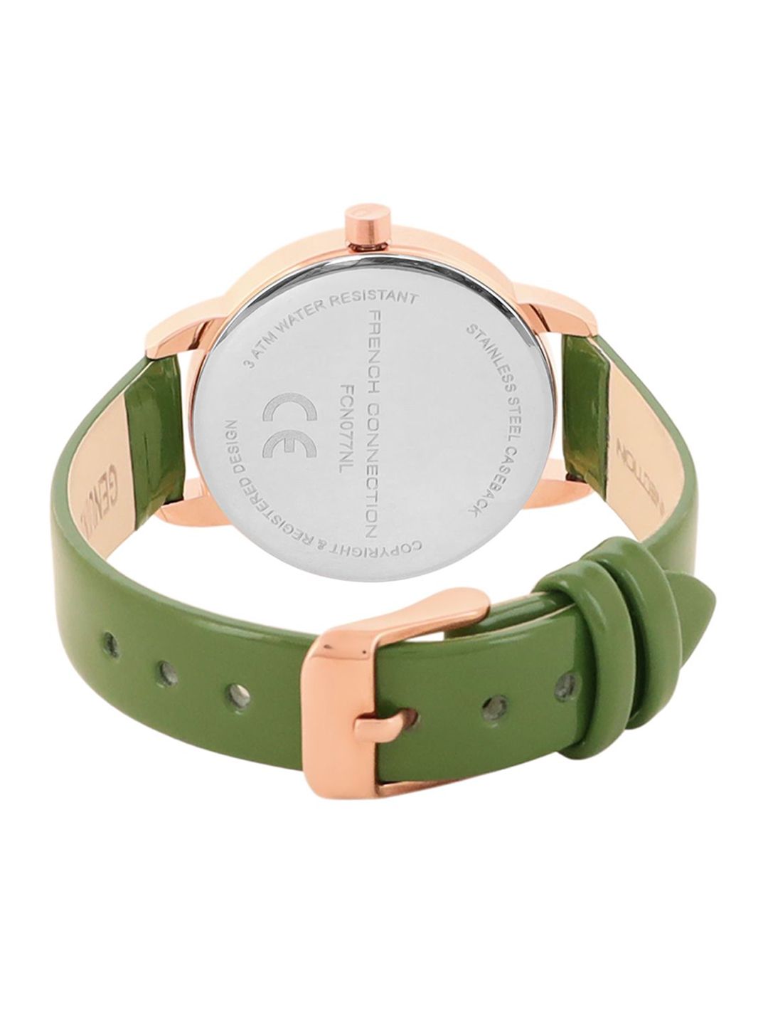 Perancis Sambungan Wanita Alloy Dial & Kulit Tali Analog Watch FCN077NL