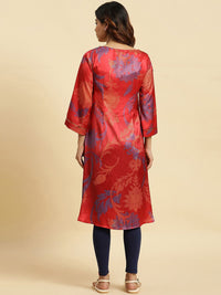 W Floral Printed Sequinned Detailed A-Line Kurta