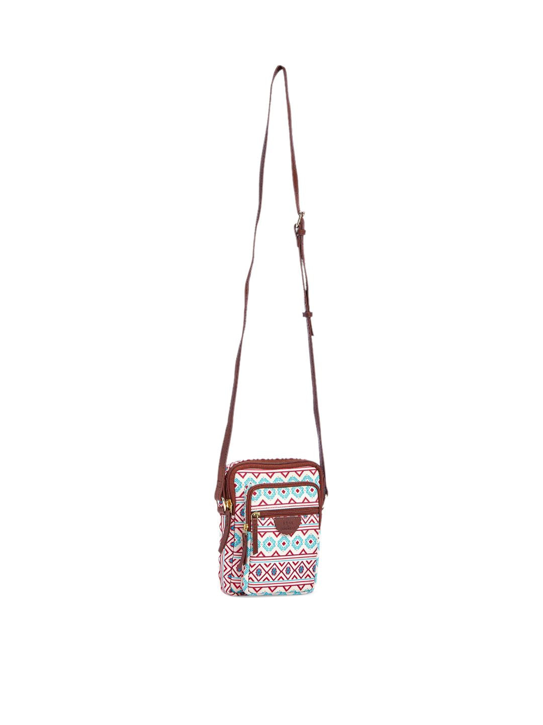 TEAL BY CHUMBAK Ethnic Motifs Printed Structured Sling Bag