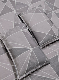 Myntra Elegant Homes Grey Geometric Printed Set Cadar King 300 TC 98.42" x 88.58"