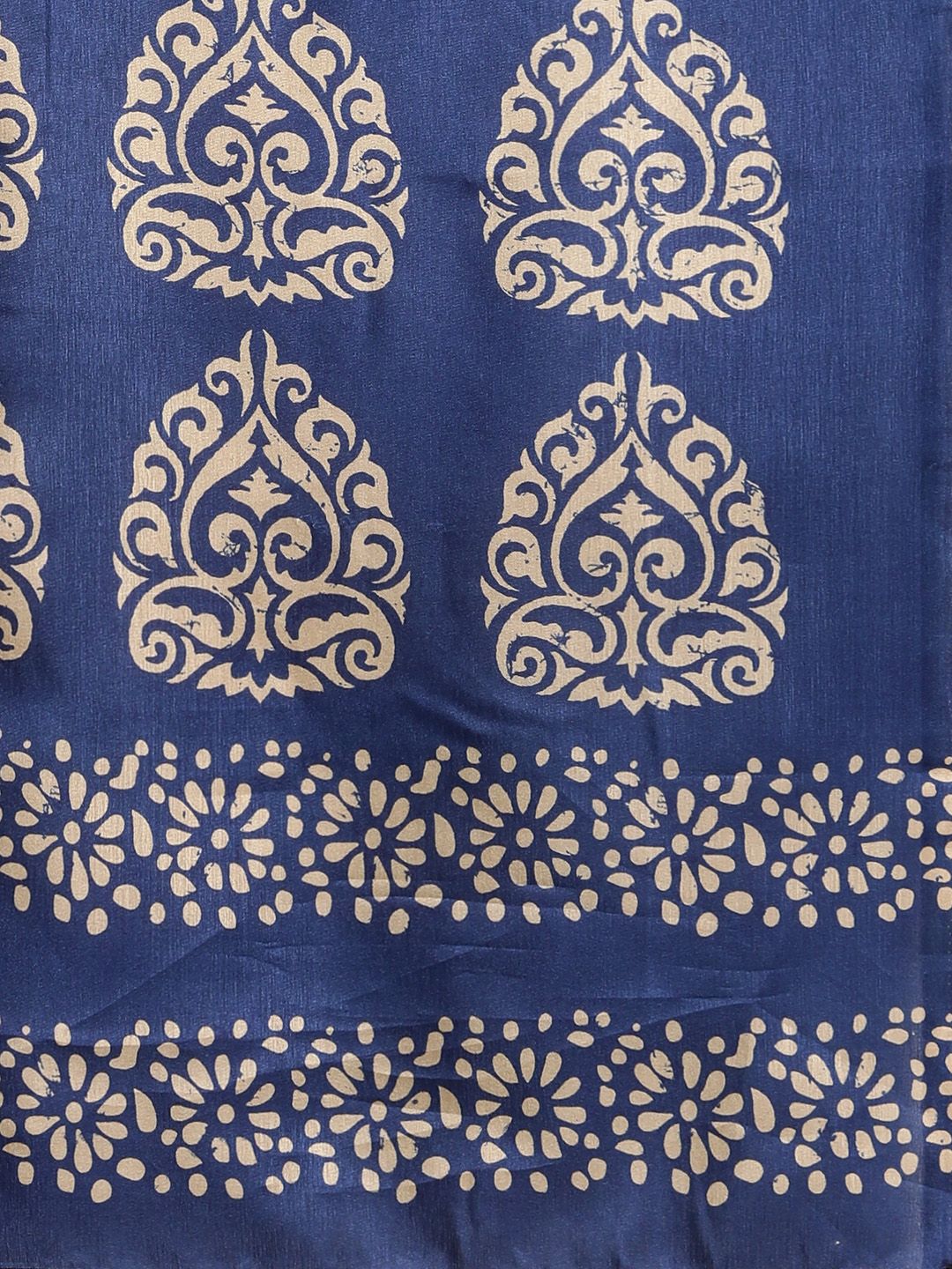 Saree mall Green & Off White Ethnic Motifs Printed Art Silk Sarees
