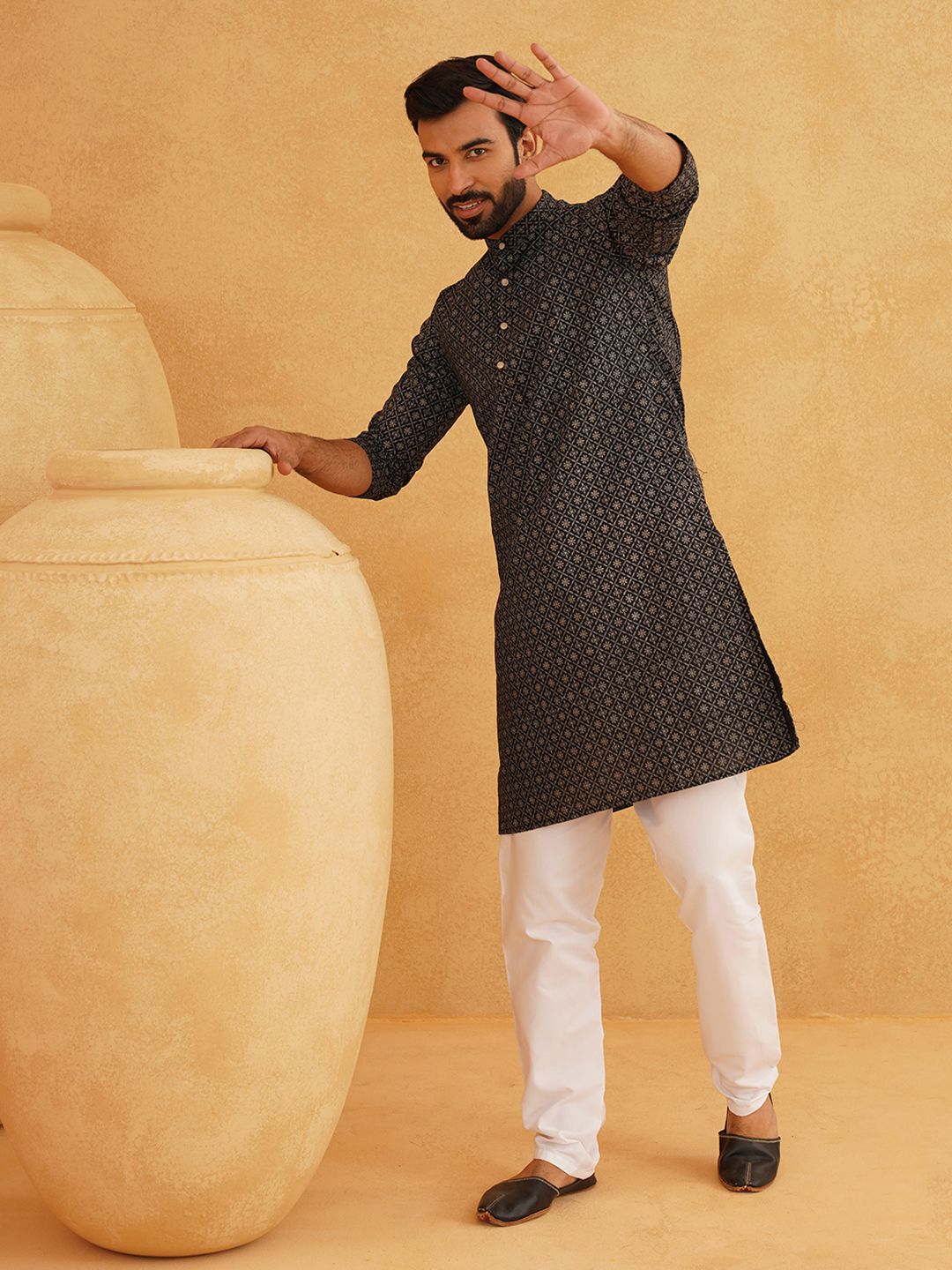 SOJANYA Floral Printed Cotton Linen Kurta