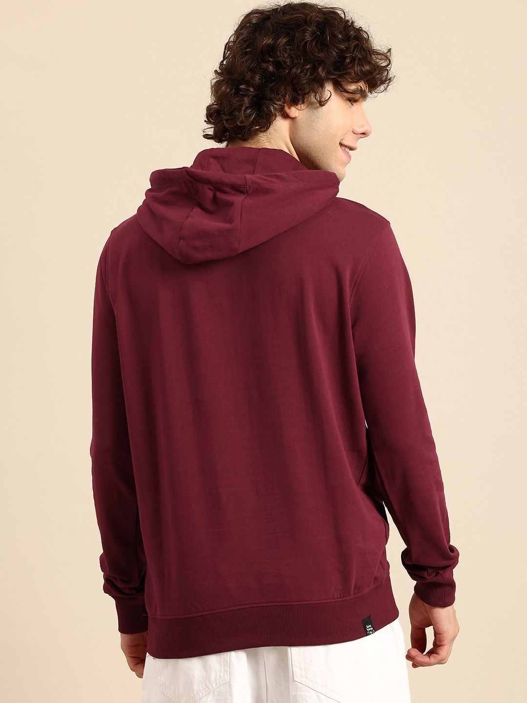 Being Human Pure Cotton Minimal Brad Logo Printed Hooded Sweatshirt
