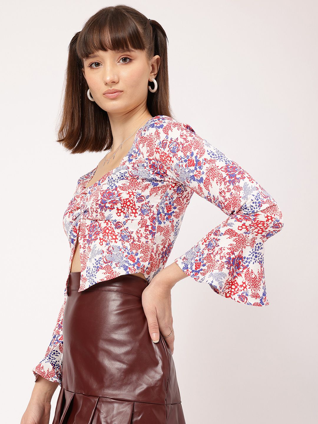 DressBerry Enchanted Essence Floral Print Top with Slit