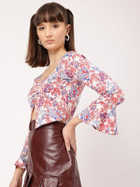 DressBerry Enchanted Essence Floral Print Top with Slit