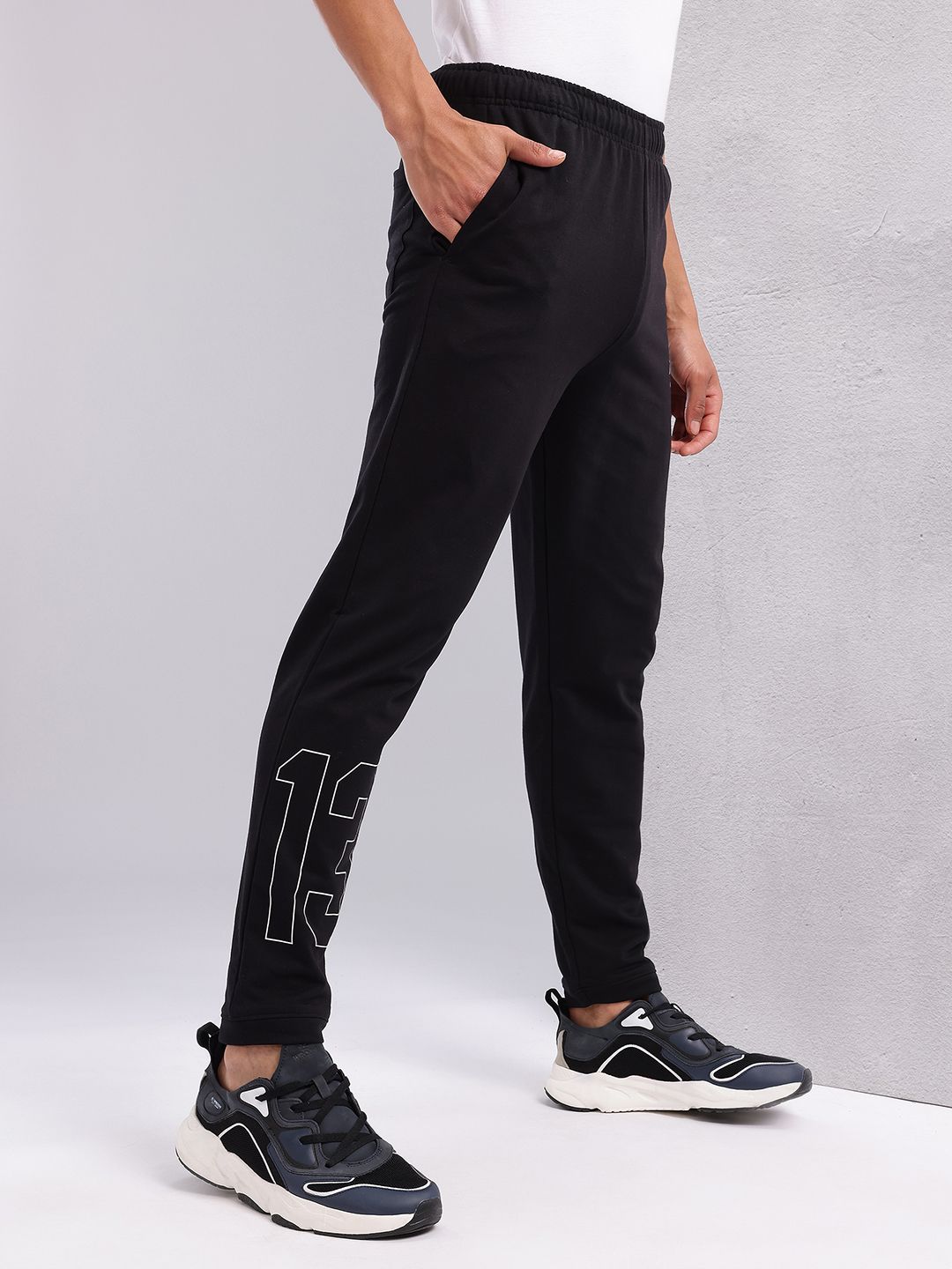 HRX by Hrithik Roshan Men Typography Print Mid-Rise Lifestyle Track Pants