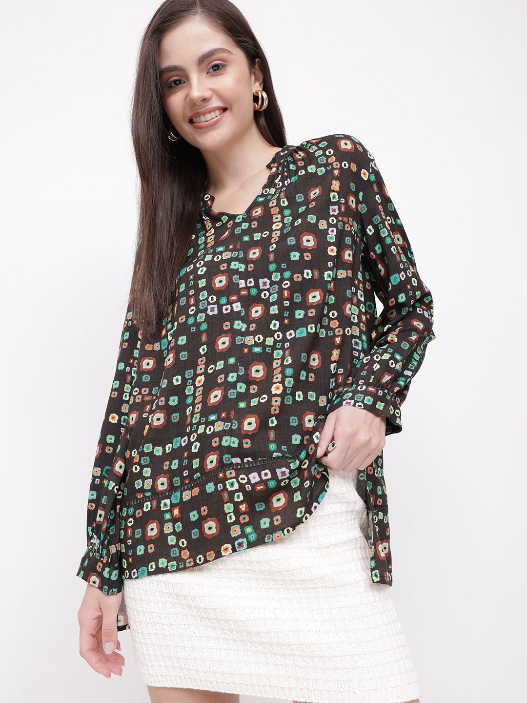 DressBerry Bold Binaries Dye-Inspired High-Low Top