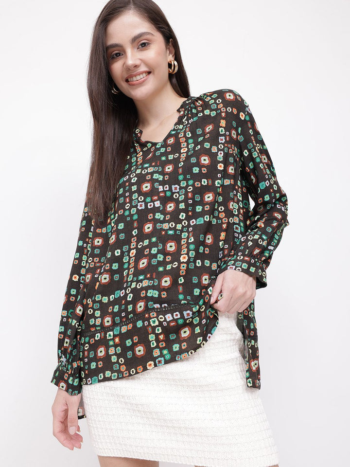 DressBerry Bold Binaries Dye-Inspired High-Low Top