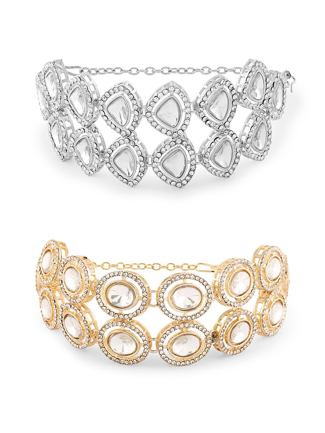 Set Mutiara Zaveri 2 Gelang Lilit Berlian Austria Bersalut Emas