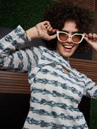 Athena Self Design knits Cut-Out Top