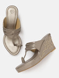 House of Pataudi Ethnic Embellished Wedge Heel
