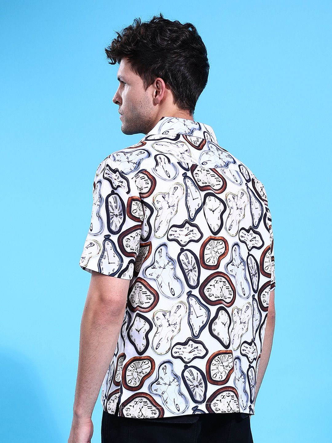 The Indian Garage Co Men Oversized Vintage Printed Resortwear Shirt