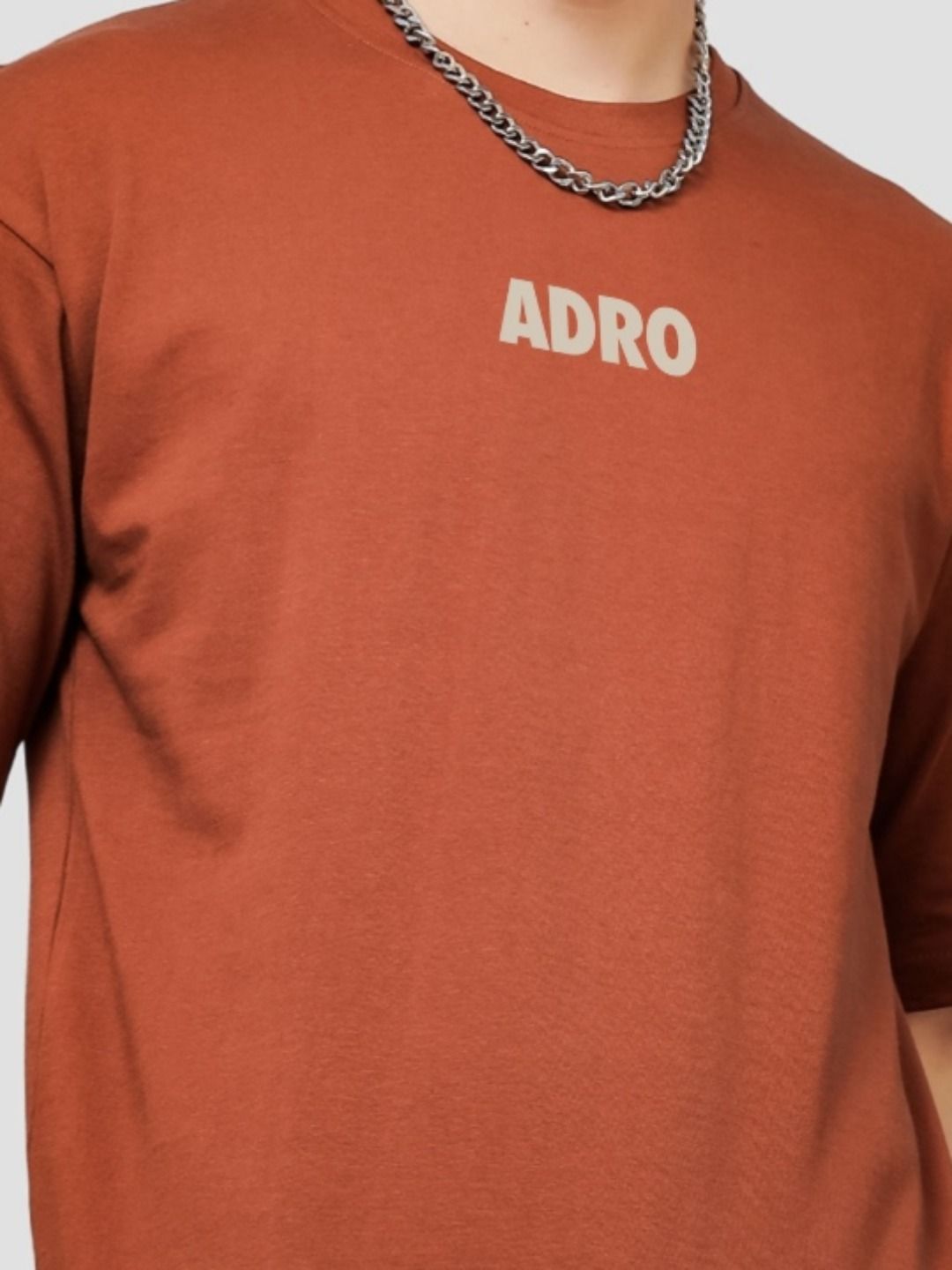 ADRO Lelaki Baju T-Shirt Bersaiz Besar Kapas Lengan Jatuh Bercetak Grafik