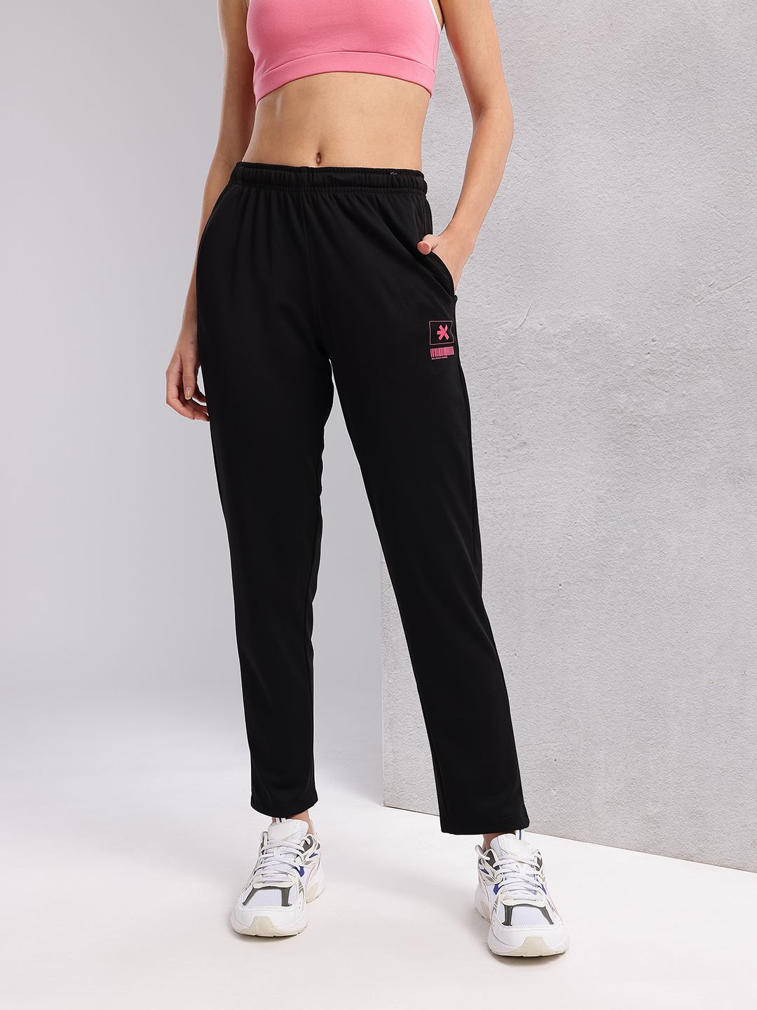 HRX by Hrithik Roshan Women Brand Logo Print Lifestyle Track Pants
