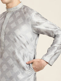 SOJANYA Motif Etnik Printed Mandarin Collar Benang Kerja Sutera Cotton Kurta