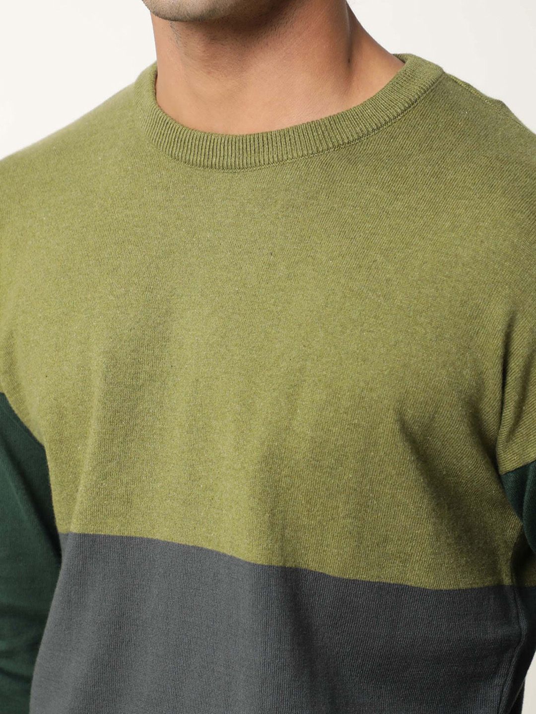 RARE RABBIT Men Tanko Slim Fit Colourblocked Pullover Sweater