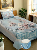 Moda Rapido X KLOTTHE Blue Floral 400 TC Single Bedsheet with 1 Pillow Covers