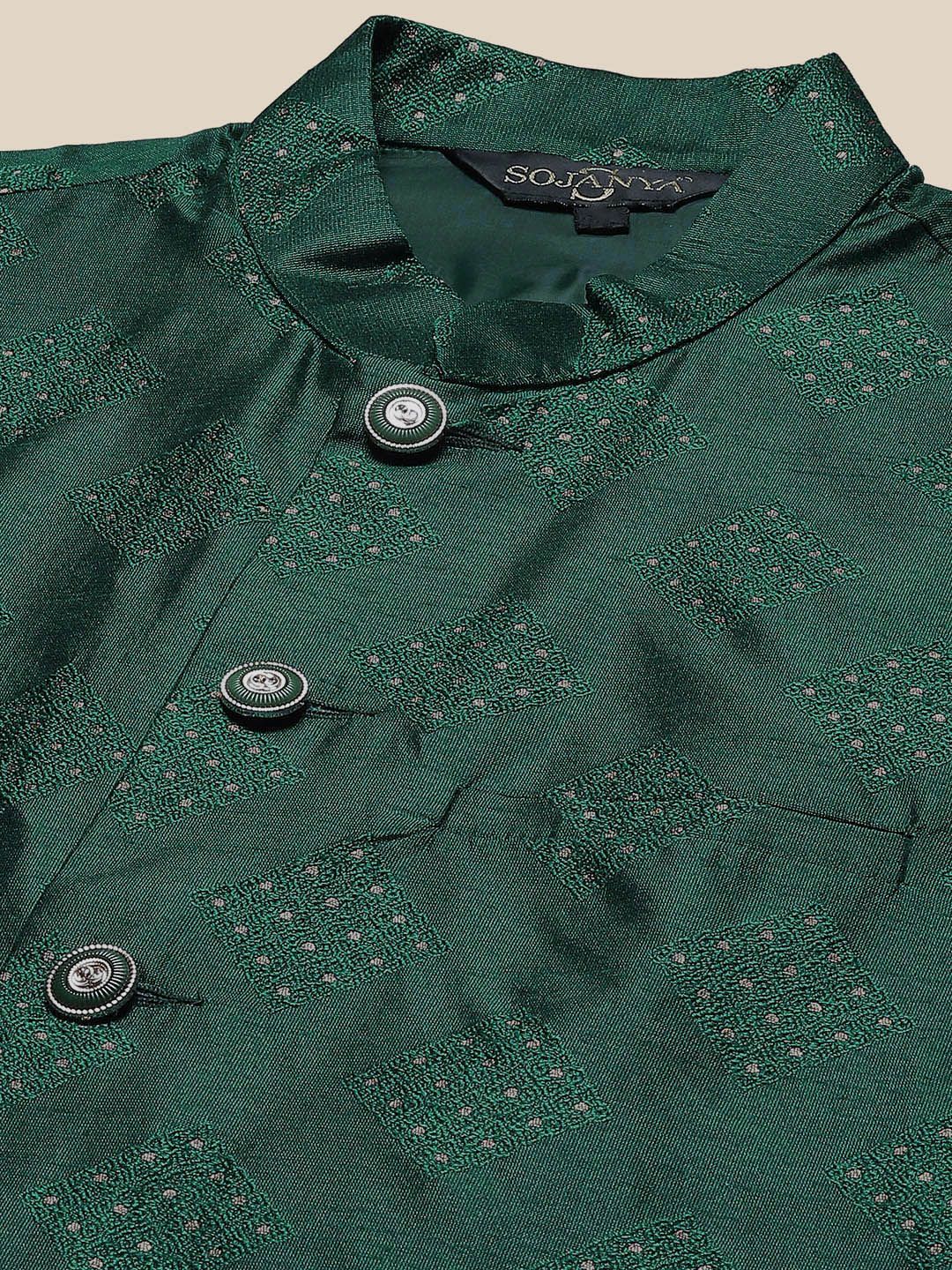 SOJANYA Kurta Biasa Kolar Mandarin Dengan Jaket Churidar & Nehru
