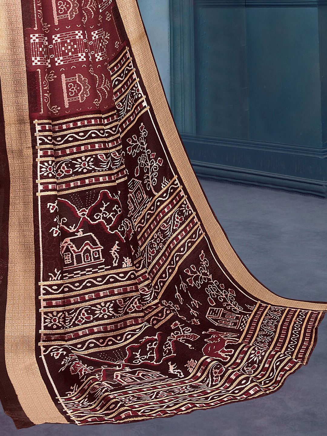 KALINI Warli Printed Sambalpuri Saree