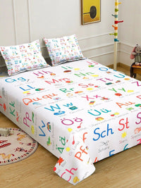 Moda Rapido X KLOTTHE Watak Kartun Putih & Hijau 400 TC Cadar King dengan 2 Sarung Bantal