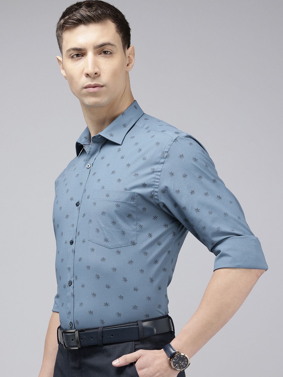 Park Avenue Slim Fit Floral Printed Formal Shirt