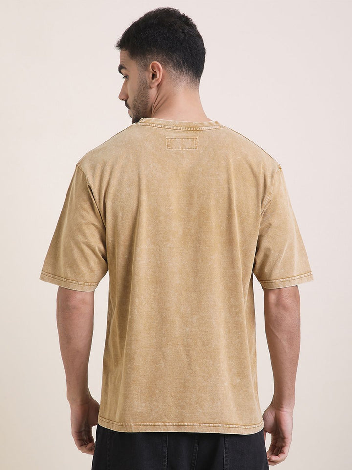 DILLINGER Men Oversized Short Sleeve Acid Washed Printed Tshirt