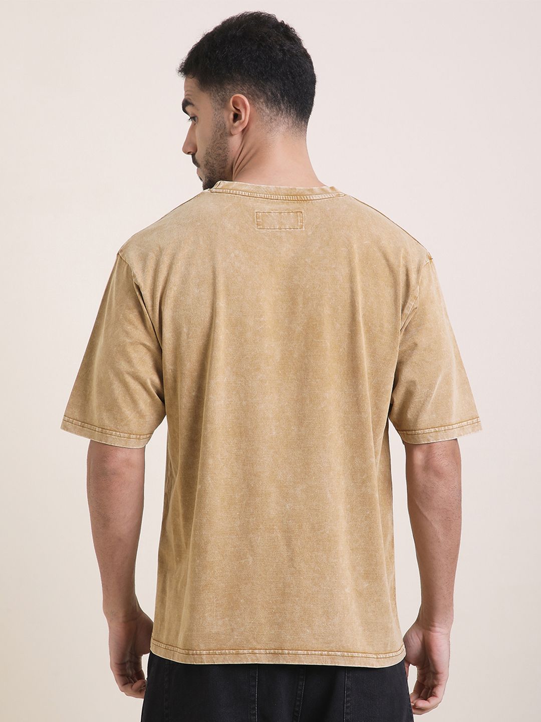 DILLINGER Men Oversized Short Sleeve Acid Washed Printed Tshirt