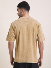 DILLINGER Men Oversized Short Sleeve Acid Washed Printed Tshirt