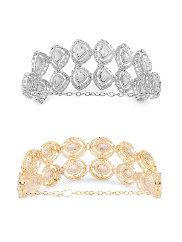 Set Mutiara Zaveri 2 Gelang Lilit Berlian Austria Bersalut Emas