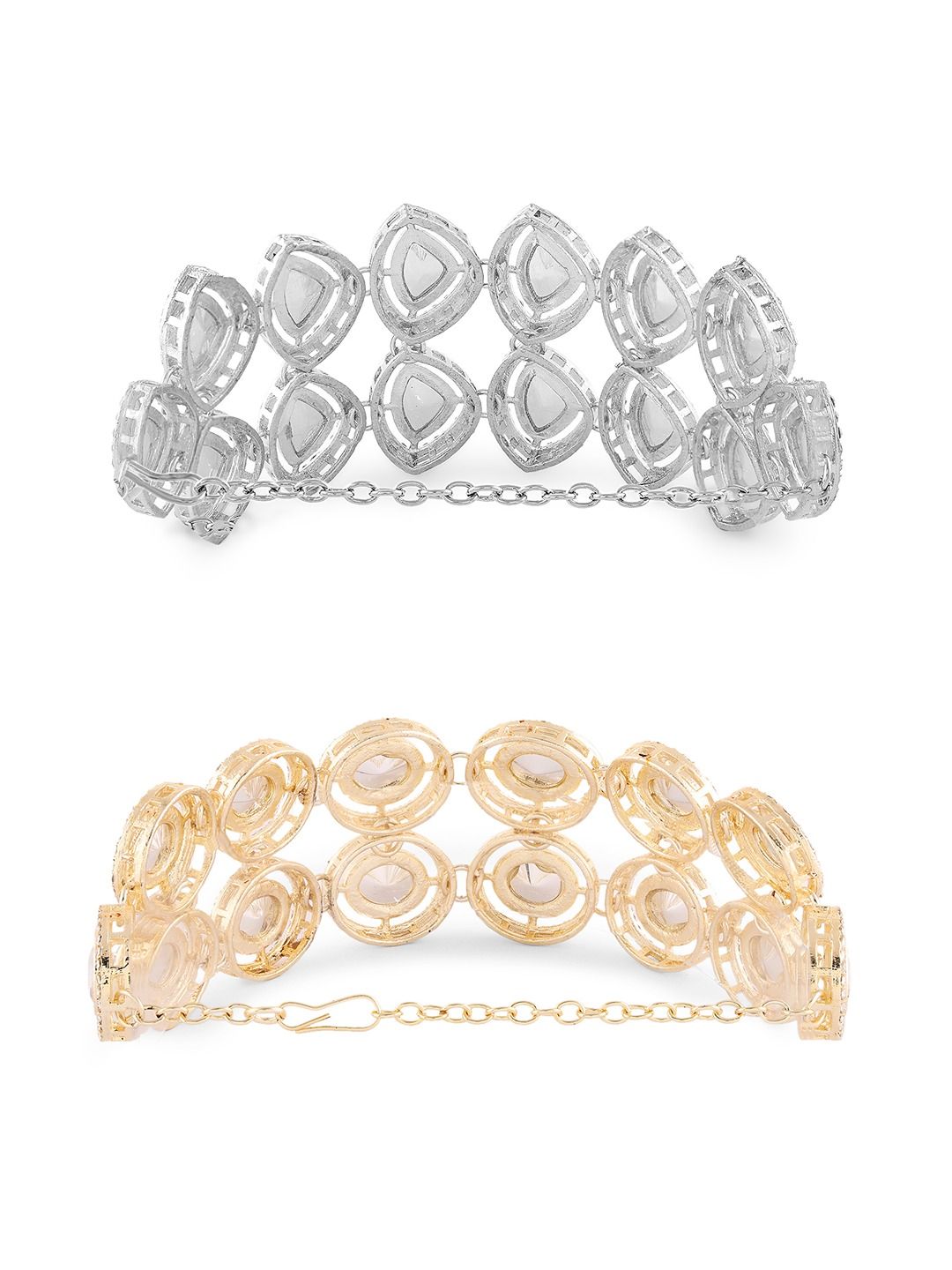 Set Mutiara Zaveri 2 Gelang Lilit Berlian Austria Bersalut Emas