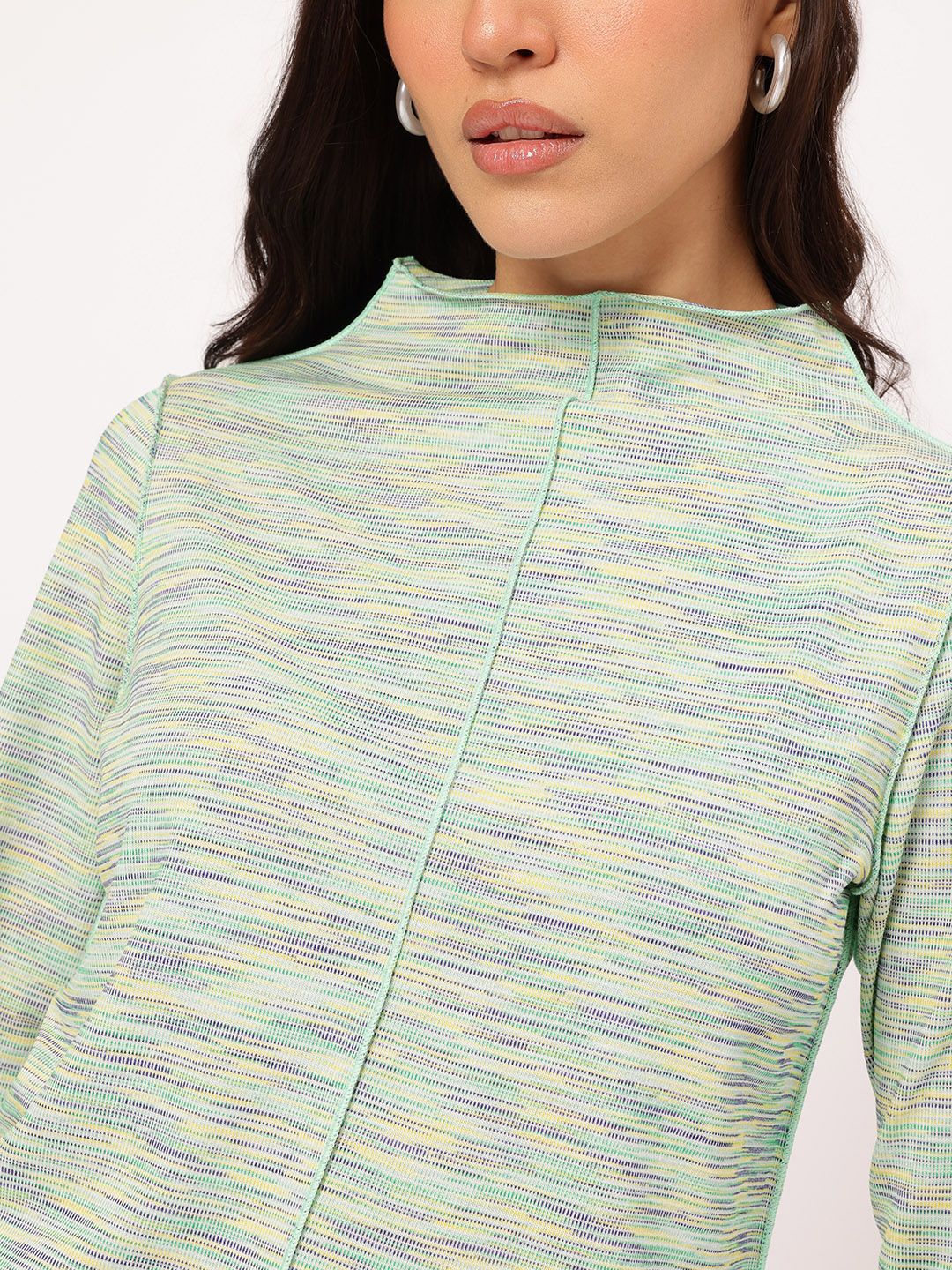 DressBerry Casual Constructs Upturn Stitch Asymmetric Hem Top