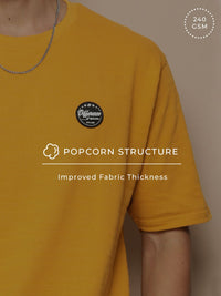 Difference of Opinion Men Self Design Applique Oversized T-shirt