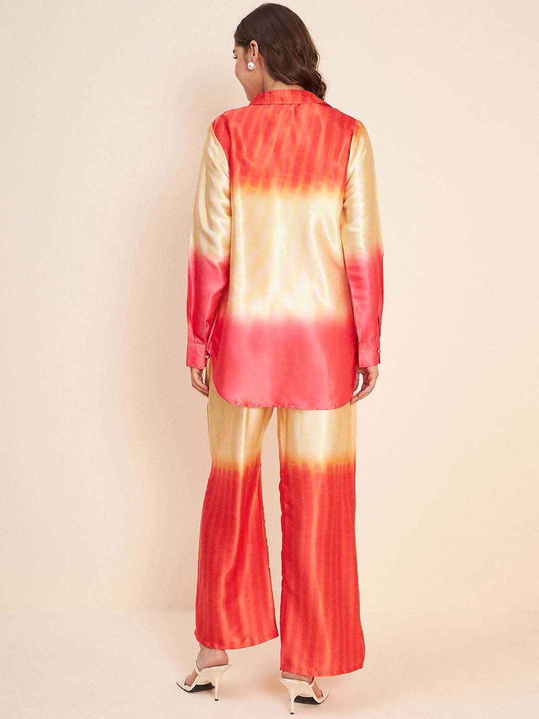 Antheaa Ombre Dyed Shirt & Palazzos