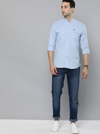 The Indian Garage Co Men Blue Solid Casual Shirt